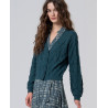 Cardigan Col V bleu canard OMAR337 - Surkana