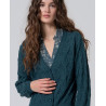Cardigan Col V bleu canard OMAR337 - Surkana