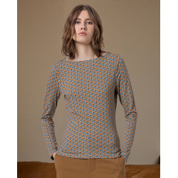 T-shirt col bateau Bleu OMFO016 - Surkana