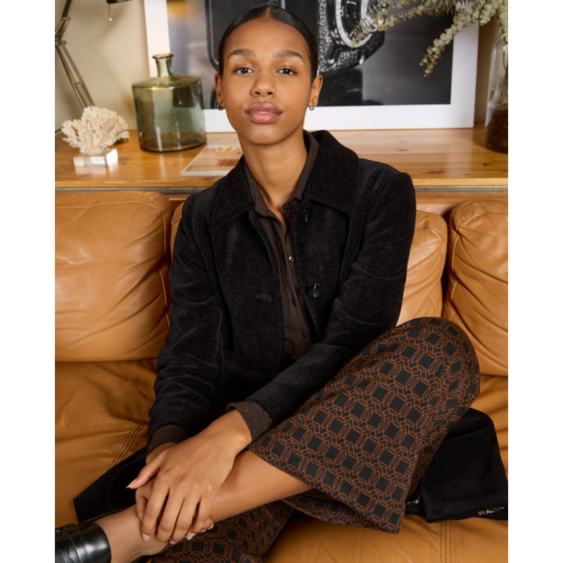 Manteau droit MASE411 Noir - Surkana