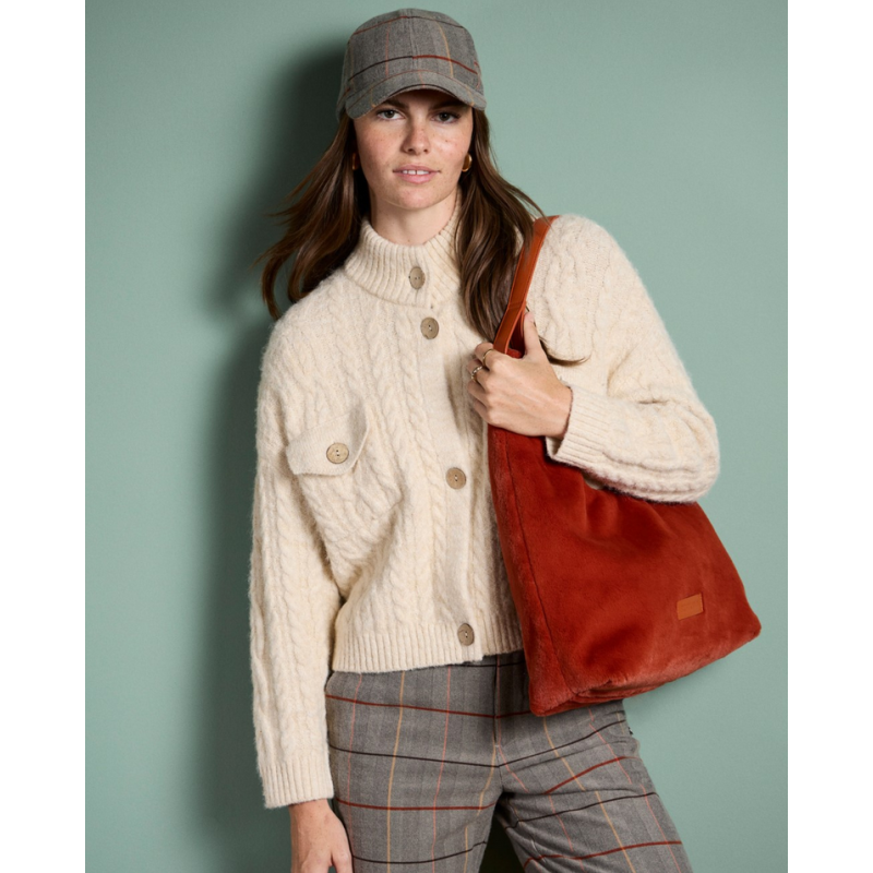 Cardigan torsadé sable NIAR333 - Surkana