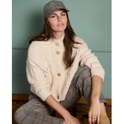 Cardigan torsadé sable NIAR333 - Surkana
