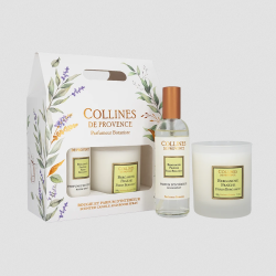 Coffret Bougie 180g & Parfum d'intérieur - Bergamote Fraîche - Collines de Provence