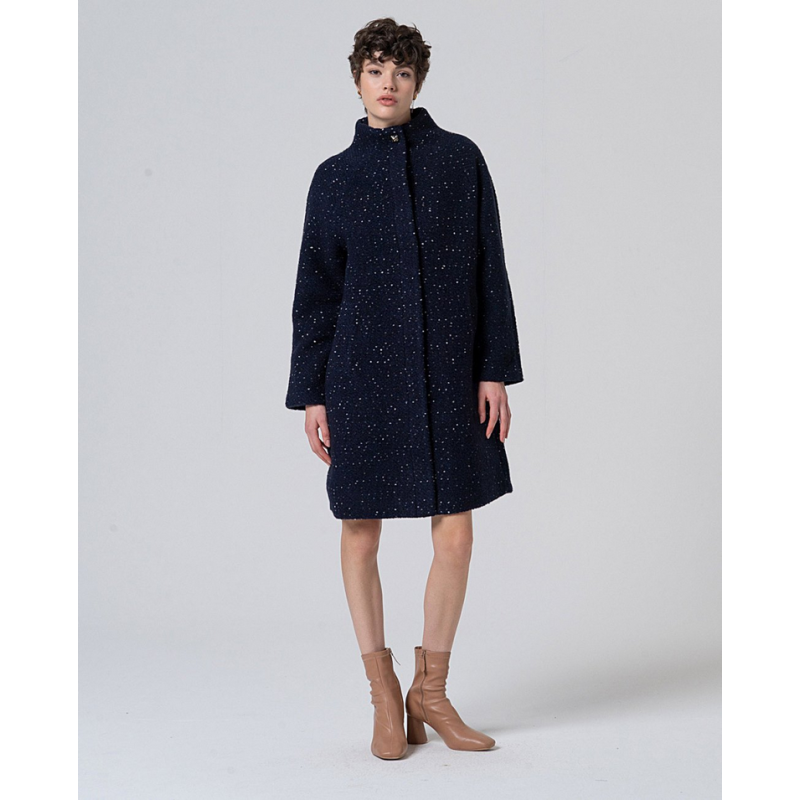 Manteau col montant avec manches raglan Bleu marine - Surkana