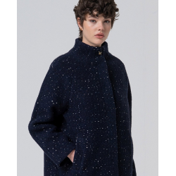 Manteau col montant avec manches raglan Bleu marine - Surkana