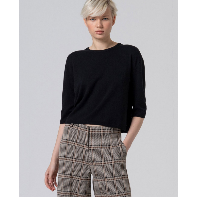 Pull manches 3/4 Noir LIZA238 - Surkana