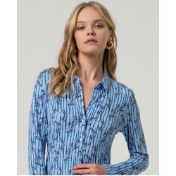 Chemise jersey imprimé Bleu...