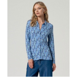 Chemise jersey imprimé Bleu INVI116 - Surkana