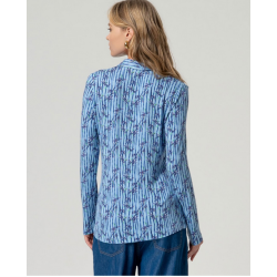 Chemise jersey imprimé Bleu INVI116 - Surkana