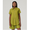 Chemisier long manches courtes Vert MIKA126 - Surkana