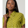 Chemisier long manches courtes Vert MIKA126 - Surkana