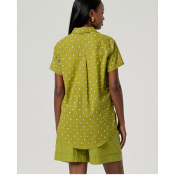 Chemisier long manches courtes Vert MIKA126 - Surkana