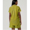 Chemisier long manches courtes Vert MIKA126 - Surkana