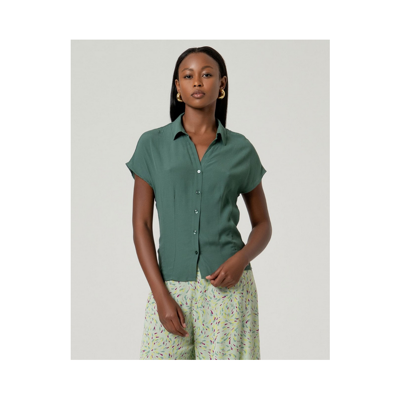 Chemise manches courtes Vert bouteille BALI125 - Surkana