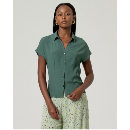 Chemise cintrée sans manches Vert bouteille BALI125  - Surkana - Achat en ligne - Jaines