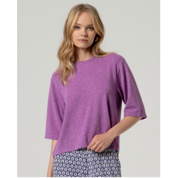 T-shirt en lurex Mauve...
