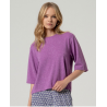 T-shirt en lurex Mauve BAYO012 - Surkana