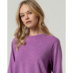 T-shirt en lurex Mauve BAYO012 - Surkana