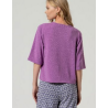 T-shirt en lurex Mauve BAYO012 - Surkana