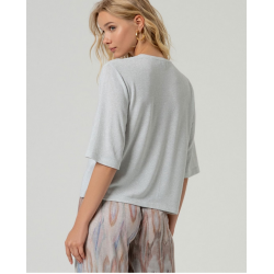 T-shirt en lurex Argent BAYO012 - Surkana