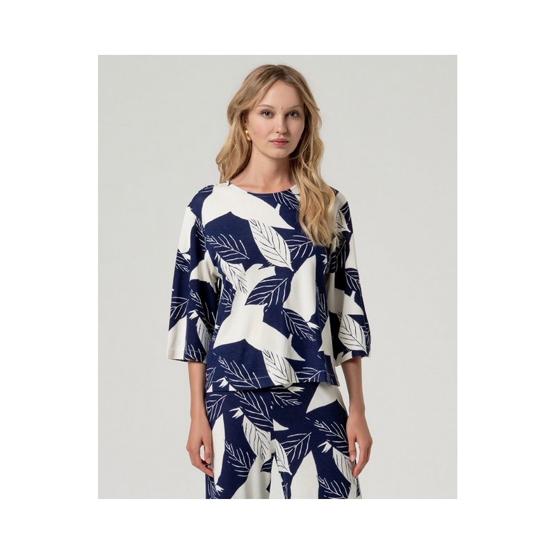 T-shirt manches 3/4 Bleu SOMA014 - Surkana