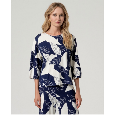 T-shirt manches 3/4 Bleu SOMA014 - Surkana - Achat en ligne - Jaines