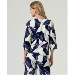 T-shirt manches 3/4 Bleu SOMA014 - Surkana