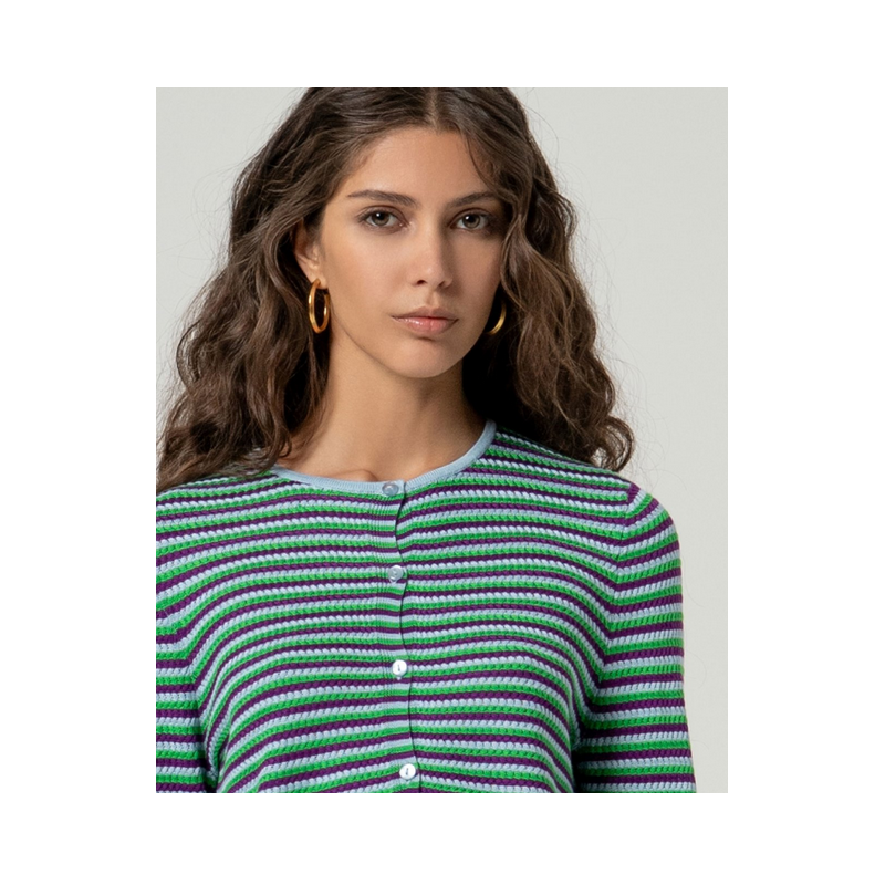 Cardigan rayé HIDO334 - Surkana