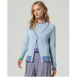 Cardigan col V Bleu...