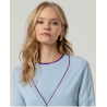 Cardigan col V Bleu poussière INKO332 - Surkana
