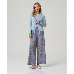 Cardigan col V Bleu poussière INKO332 - Surkana