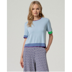 Pull manches courtes Bleu...