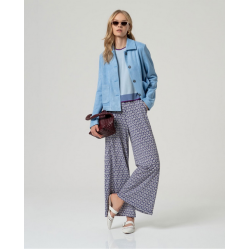 Pull manches courtes Bleu poussière INKO231 - Surkana