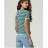 Pull manches courtes rayé Bleu ciel HIDO232- Surkana - Achat en ligne - Jaines