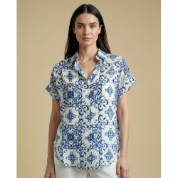 Blouse imprimé Bleu...