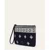 Pochette en tissu brodée Noir DERY122 - Surkana - Achat en ligne - Jaines