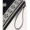 Pochette en tissu brodée Noir DERY122 - Surkana - Achat en ligne - Jaines