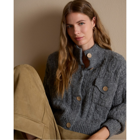 Cardigan torsadé NIAR333  - Surkana - Achat en ligne - Jaines