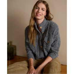 Cardigan torsadé Gris NIAR333 - Surkana