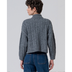 Cardigan torsadé Gris NIAR333 - Surkana