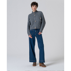 Cardigan torsadé Gris NIAR333 - Surkana