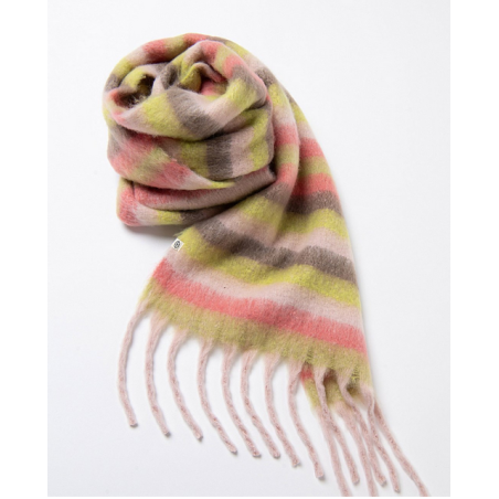 Écharpe unie avec rayures multicolores BUNE731- Surkana - Achat en ligne - Jaines