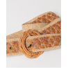 Ceinture en raphia avec boucle en osier Camel BEVI421 - Surkana
