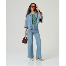 Pantalon à jambes larges Bleu ciel INDE521- Surkana