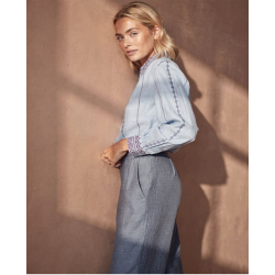 Chemise manches larges 3/4 Bleu ciel INLO123 - Surkana