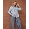 Chemise manches larges 3/4 Bleu ciel INLO123 - Surkana