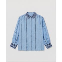 Chemise manches larges 3/4 Bleu ciel INLO123 - Surkana