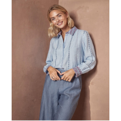 Chemise manches larges 3/4 Bleu ciel INLO123 - Surkana