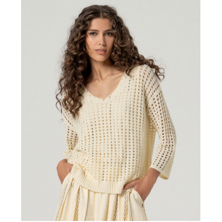 Pull col en V SOLU232  - Surkana - Achat en ligne - Jaines