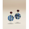 Boucle d’oreille cercle à motif Bleu ciel CEBU302 - Surkana